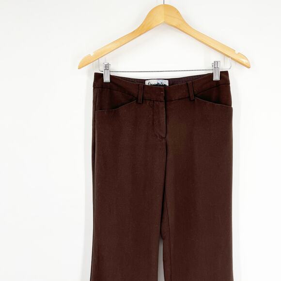 Vintage Y2k Star City Brown Low Rise Flare Dress Pants Size 1 - Picture 6 of 6